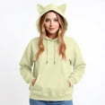 thumbnail image 2 of Stichou Women's Hoodie New Cat Ear Fleece Couple Solid Color Hooded Ladies Hoodie For Ladies Men's Lightweight Clothes Beige XL, 2 of 5