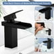 thumbnail image 4 of Grifo de baño, grifo de lavabo de latón de una sola manija con agua fría y caliente disponible, válvula de cerámica, grifo de baño con diseño de cascada cóncava, G 3/8 Kuyhfg Bienvenido a Kuyhfg, 4 of 5