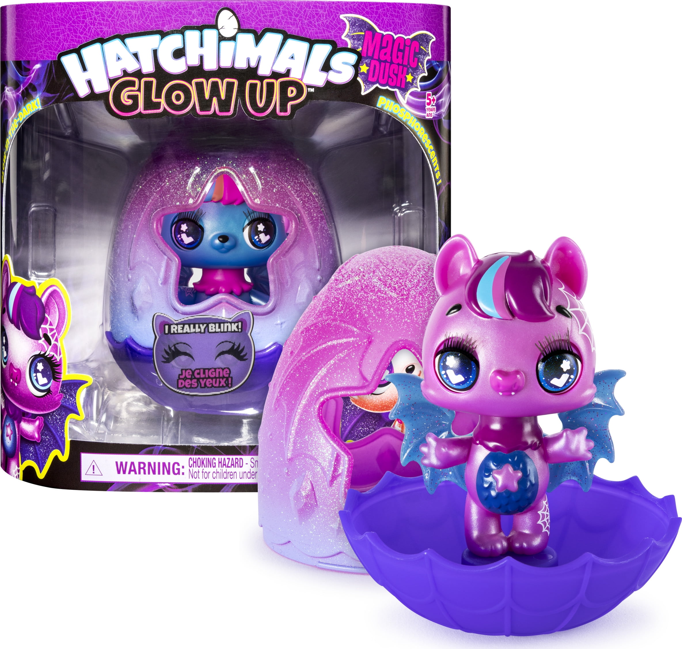 Magic Dusk Hatchimals Glow Up Midnight Cheetree Blinking Collectible Doll 