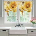 thumbnail image 4 of Sunflower Tie Up Curtains for Windows, Balloon Window Shades, Yellow Floral Elegant Pastoral Flowers Rustic Kitchen Window Treatments Roll Up Curtain for Basement/Nursery 52"x45", 4 of 8