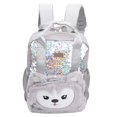 thumbnail image 1 of Lindo patrón de dibujos animados lentejuelas mochila ajustable correa de hombro bolso bolso para niños gris, 1 of 9
