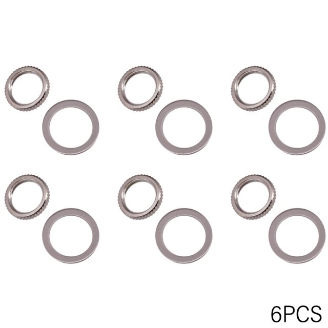 GLFILL 6 Set Guitar Potentiometer Nut and Washer For Tone Volume For LP Guitar Parts Silver
