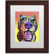 Trademark Fine Art "Bark Don't Bite" Canvas Art by Dean Russo, White Matte, Wood Frame