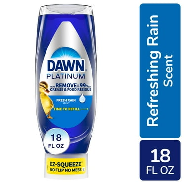 Dawn Platinum, Fresh Rain Scent EZ-Squeeze Liquid Dish Soap, 18 fl oz (Packaging may vary)