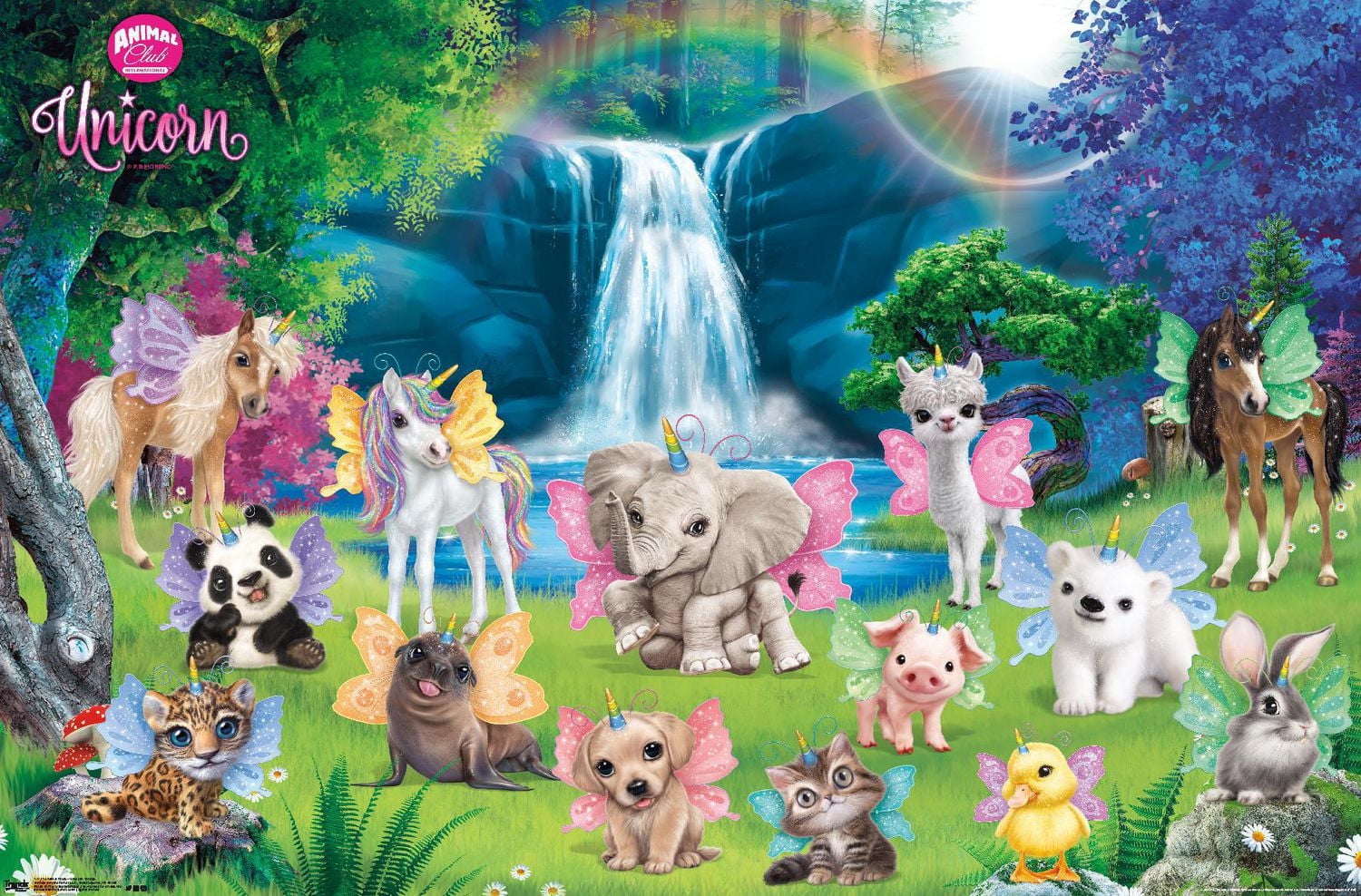 Animal Club - Unicorn Group Wall Poster, 22.375" x 34"