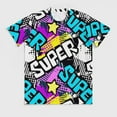 thumbnail image 3 of T Shirt For Men Colorful Graffiti T-Shirt Letter Print Fashion Male Streetwear Tshirt Summer Short-S, 3 of 7