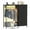 Black, variant on EDX 47.2" H Dresser for Bedroom with Hanging Rack, 6 Drawers Dresser with LED Lights & Charging Station, Fabric Dressers & Chest of Drawers with Rack, Wooden Top, Grid Panel,Rustic Brown