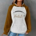 thumbnail image 2 of up to 60% off Gifts Holiday Womens Hoodies Winter Knitted Hooded Sweatshirt for Women Fashion Baseball Print Drawstring Pullover Hoodies Long Sleeve Color Block Pocket Sweater Tops Big Saving, 2 of 4