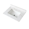 thumbnail image 5 of Bathroom 31" Vanity Top White - Sintered Stone With Middle Rectangular Sink And 4-inch Backsplash Top, 31 Inch 4" Undermount Sink, To Water Splashes, 5 of 6