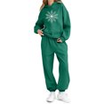 thumbnail image 3 of Eltusu Girls Winter Outfit Sets, Graphic Long Sleeve Warm Elastic Waist Hoodies and Sweatpants Sets Green Size 2-13T, 3 of 5