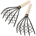 thumbnail image 1 of KAKOWELY 2pcs Carbon Steel Clam Rake with Net Oyster Shell Digging Tool Rake Tool,10.24"X5.12"X1.97", 1 of 4