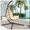 Khaki, variant on Enyopro Outdoor Egg Chair, 350LBS Weight Capacity Patio Wicker Swing Egg Chair with Stand, Steel Frame, Soft Cushion and Pillow for Home Bedroom Patio Balcony, Khaki