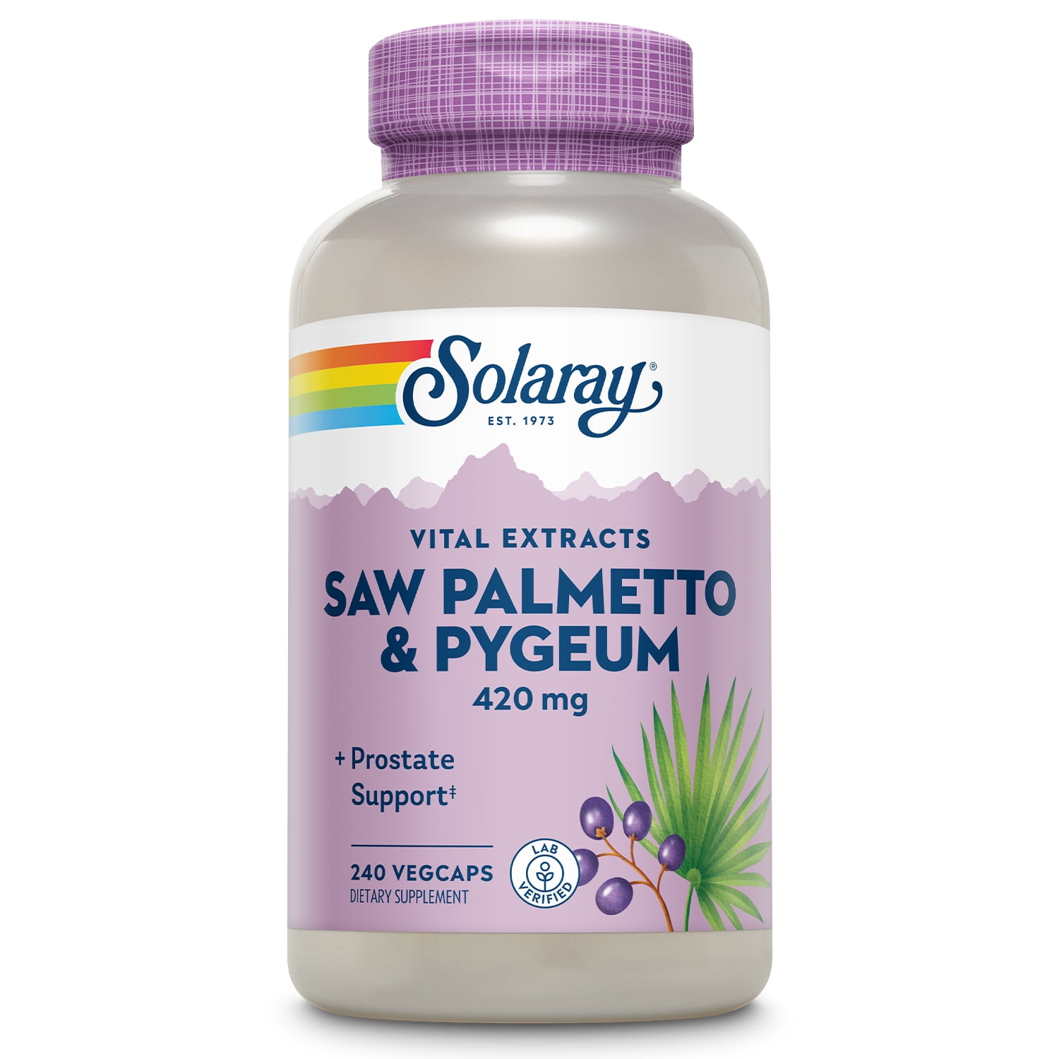 Solaray Pygeum and Saw Palmetto Berry Extracts Mens Health & Prostate Function Support Zinc