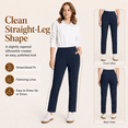 thumbnail image 3 of MASKERT Women’s Fleece Lined Pants, High Waisted Stretch Casual Pants, Warm Straight Leg Tapered Pants for Winter, Golf, Hiking & Daily Wear, 3 of 9