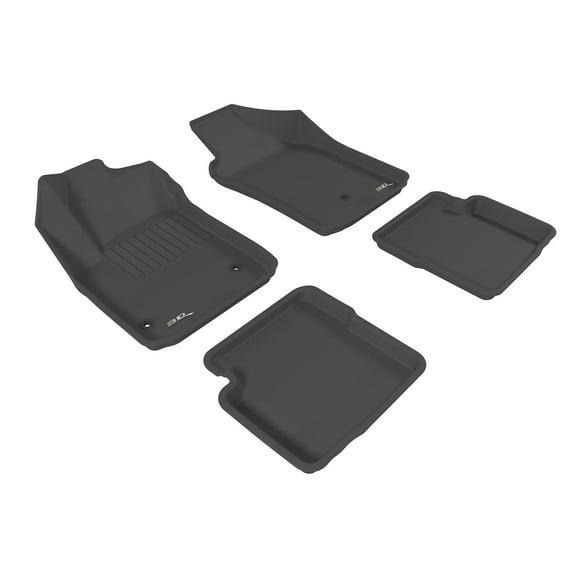 3D MAXpider Custom Fit Kagu Floor Mat (Black) Compatible with FIAT 500 2012-2019 - Full Set