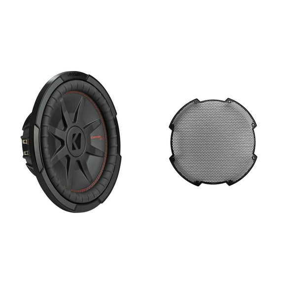 Kicker 48CWRT122 CompRT 12" Sub, Dual Voice Coil, 2-Ohm, & 52GR12 Grill Bundle