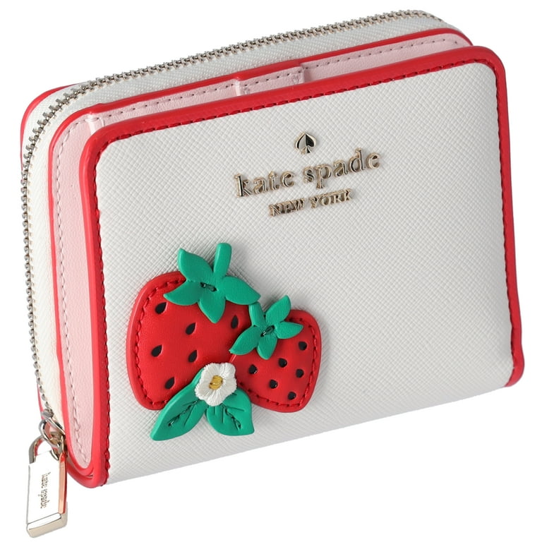 Kate Spade ストロベリー　三つ折り財布 Kate Spade 3D Strawberry Dreams Small Zip Around Bifold Wallet