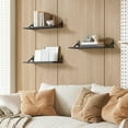 thumbnail image 4 of 6-Piece 16.5 Inch Floating Wall Shelves, Farmhouse Style Wall Mounted Shelves, Book Shelves for Bedroom, Bathroom Storage & Living Room Kitchen Wall Decor, 4 of 6