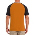 thumbnail image 3 of INSPIRE CHIC Men's Button Down Color Block Short Sleeve Raglan Henley Shirts S Orange, 3 of 5