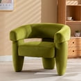 thumbnail image 3 of JURANYAZHU Modern Barrel Accent Chair Round Armchair,Velvet fabric,for Bedrooms Living Rooms Study Rooms Balconies,Green, 3 of 8