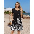 thumbnail image 4 of Zeagoo Womens Summer A-Line Dress with Pockets Mini Short Sleeve Dresses Flowy Beach Swing Dress Vacation Travel, 4 of 6