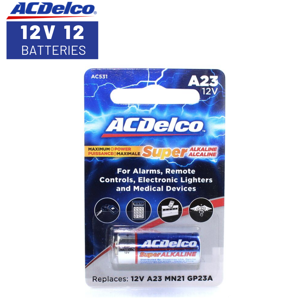 ACDelco 12V Batteries, A23 Super Alkaline 12Volt Battery, 12Count