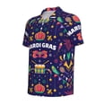 thumbnail image 3 of Daiia Happy Mardi Gras Pattern Men’s Polo Shirts,Solid Deck Shirt,Classic Fit, Breathable Cotton Polo for Casual and Sport Wear-XX-Large, 3 of 9
