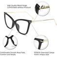 thumbnail image 4 of FEISEDY Oversized Cat Eye Glasses Frame with Clear Lenses Eyewear for Women B2460, 4 of 14