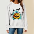 thumbnail image 6 of SBYOJLPB Women's Long-Sleeved Tops Round Neck Halloween Print Holiday Top, 6 of 6