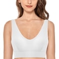 thumbnail image 2 of B91xZ Womens Full-Figure Bra Mid Crossback Sports Bra,White One Size, 2 of 4