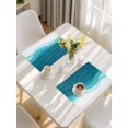 thumbnail image 5 of Ombre Teal Waves Placemats Set of 4, Abstract Art Gradient Modern Placemats for Dining Table, Place Mats for Kitchen Tabletop, Waterproof Wipeable Dining Table Mats Set, 5 of 9