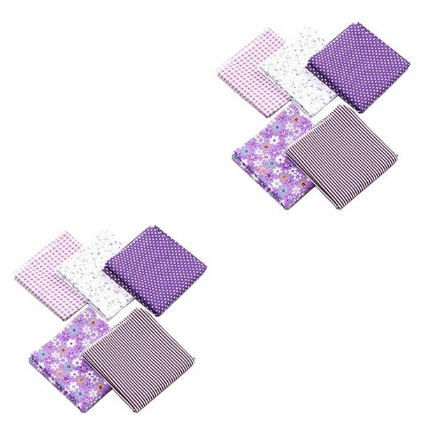 Cateissary 5 unids/set DIY retales de algodón tela de costura suave y duradera fácil de mantener coser telas de algodón púrpura 50x50cm 2Conjunto