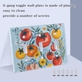 thumbnail image 3 of Yayeee Toggle Light Switch Wall Plate 3-Gang 6.37"x4.48" Decorative Outlet Cover, Yellow Floral Tomatoes, 3 of 7