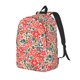 thumbnail image 1 of Disketp Small Coral Red Flowers print Canvas Backpack Lightweight Travel Daypack Student Rucksack Laptop Backpack-, 1 of 5