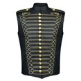 thumbnail image 4 of Men's Military Drummer Boy Vest Marching Band Jacket Sleeveless Hussar Waistcoat Nutcracker Ringmaster Cosplay Costume for Halloween Party Performance, 4 of 9