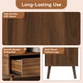 thumbnail image 5 of TV Stand for 75 Inch TVs, Paproos Mid Century Modern 70'' Entertainment Center with Drawers & Open Shelves, TV Console with Doors, Media Console TV Cabinet for Living Room, Office, Dark Brown, 5 of 10