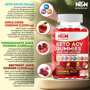 Nutri Nation Keto ACV Gummies with BHB Salts 1000mg, 5 Bottles (300 Count)