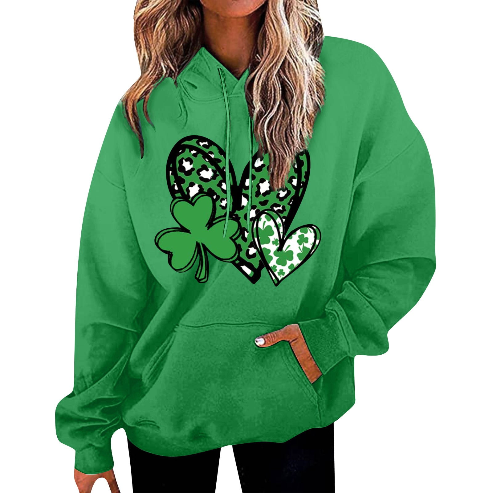 Women's St Patricks Day Hoodies Pullover Lightweight Long Sleeve Tops ...