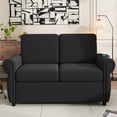 thumbnail image 2 of LUCKHAO 57.9" Orisfur Pull Out Sofa Bed Loveseat Sleeper with Twin Size Memory Mattress with Two USB Ports for Living Room Spaces, Black, 2 of 26