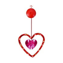 HomeDM Window Lights for Valentine's Day Wedding Home Decor Red Love Heart LED Lights with Suction Cup for Living Room Bedroom Anniversary Gift