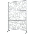 thumbnail image 5 of Outdoor & Indoor Privacy Screen Metal Privacy Screen 76" H×48" W, Freestanding Decorative Privacy Screen for Deck Balcony Patio, Privacy Fence Panels for Outside Lawn Garden PS114 BLACK, LIGHT, 5 of 15