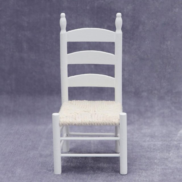 1/12 Scale Chair Dollhouse Decor Dollhouse Stool Wood Scene Model heqiyong LED