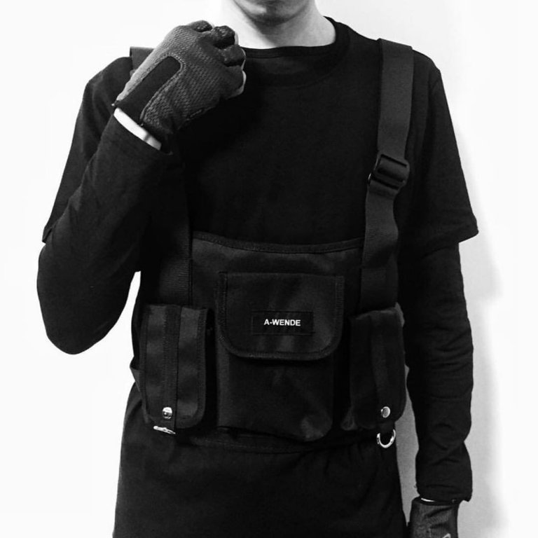 Men Chest Rig Hip Hop Streetwear Functional Chest Bag Cross