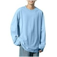 thumbnail image 2 of gbyLJF Men's Oversize Sweatshirt Solid Color Round-Neck Long Sleeve Top Casual and Simple Pullover Shirts, 2 of 6