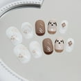 thumbnail image 3 of Embossed Cartoon Kids Nails for Girls Pink Rabbit Acrylic Press on Nails Short Full Cover Nail Tips Removable Nail Art, 3 of 6