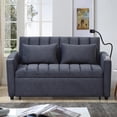 thumbnail image 2 of Convertible Loveseat Sleeper Sofa with Pull Out Sofa Bed, Atumon Adjustable Sofa Bed Sleeper with USB Ports and Side Pocket, Dark Gray, 2 of 10