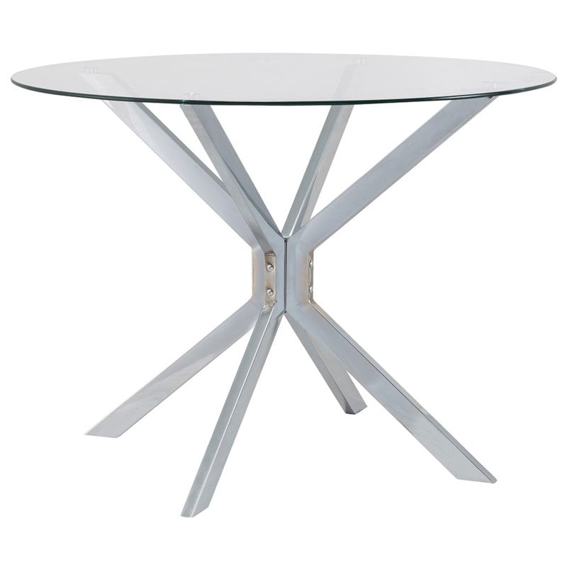 Channing 42 Inch Round Dining Table, White 42 Round Dining Table