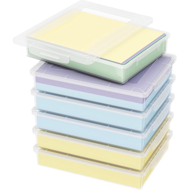 Plastic MultiPurpose Storage Box with Latching Clear A Paper Storage Classroom Organization Storage Containers for Craft Document Magazine Art Supplies