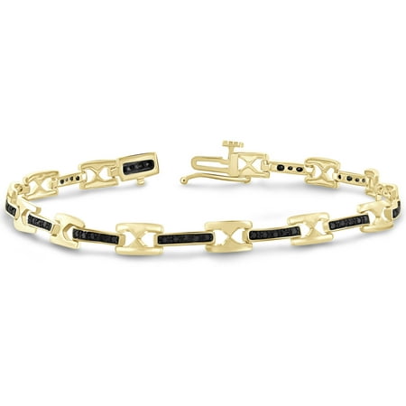 JewelersClub 1/2 Carat T.W. Black Diamond 14kt Gold over Silver Fashion Bracelet, 7.25