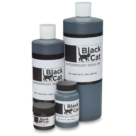 Blick Black Cat Waterproof India Ink - 3 oz